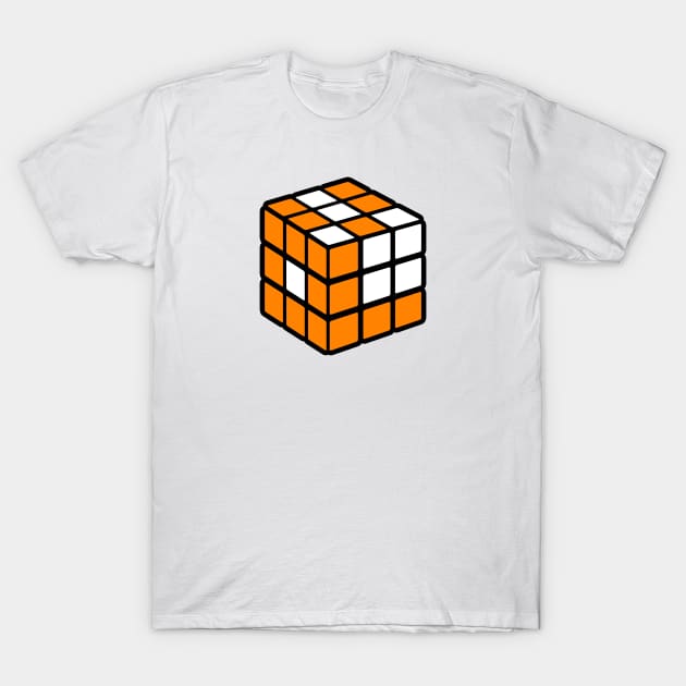 Orange And White Rubik's - 1 T-Shirt by BigOrangeShirtShop